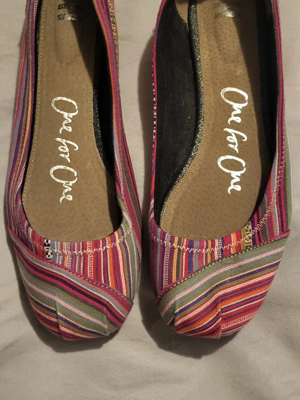 Toms Multicolor Striped Slip-On Flats